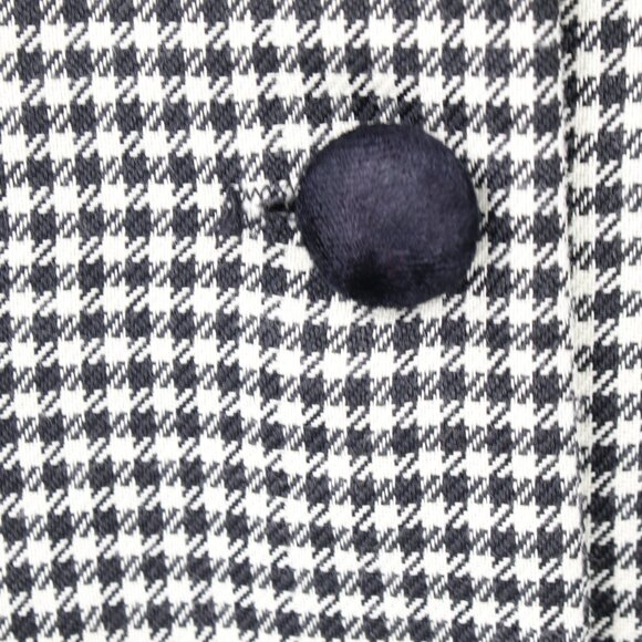 Vintage John Roberts dress womens 10 Houndstooth Velvet trim Button front maxi - Picture 6 of 14